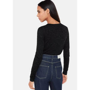 Whistles Annie Black Sparkle Crew Neck